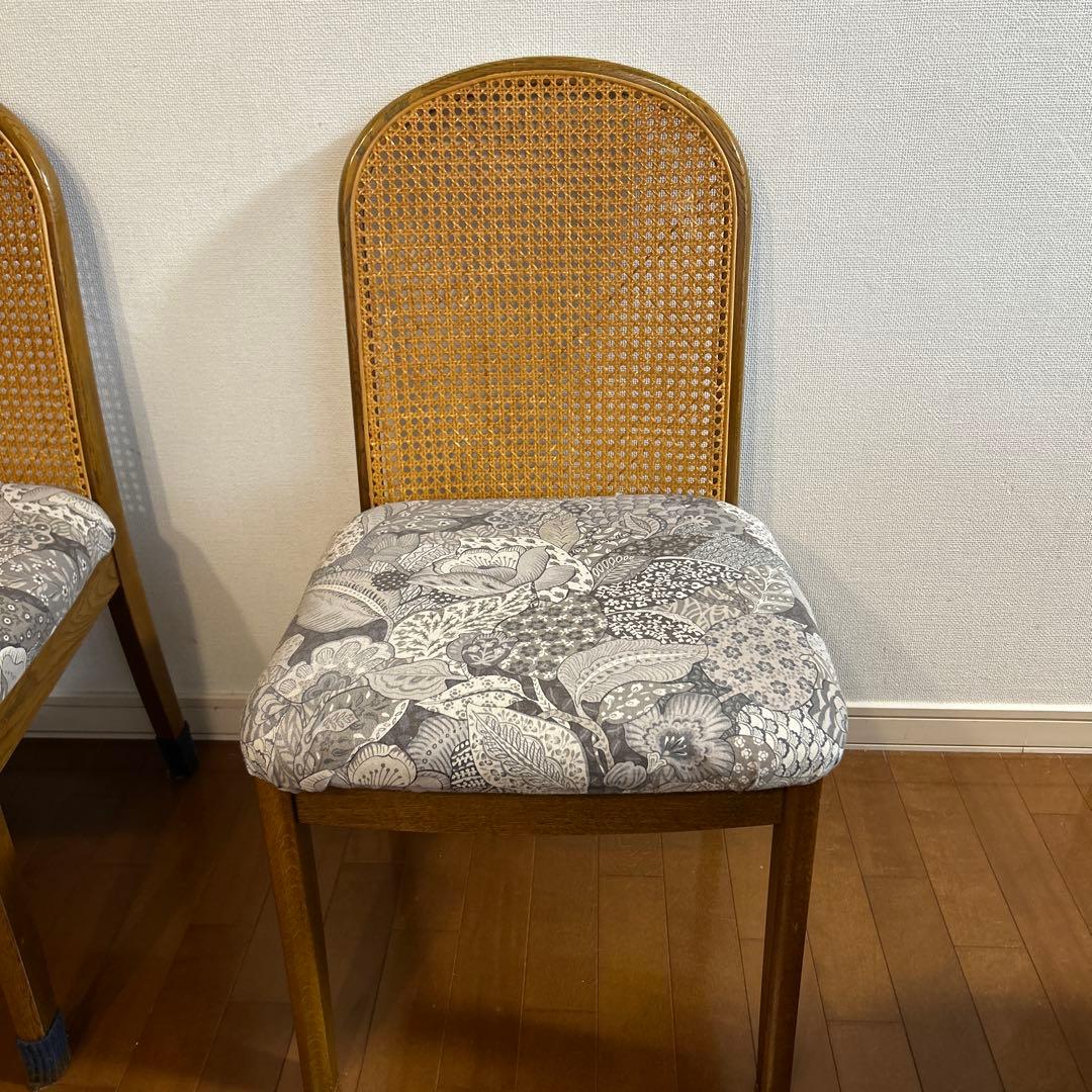 【希少品】①浜本工芸　ダイニングチェア　ラタン　送料込み　昭和レトロ 楽天市場】ダイニングチェア ラタン 座面高45cm クッション付 天然木