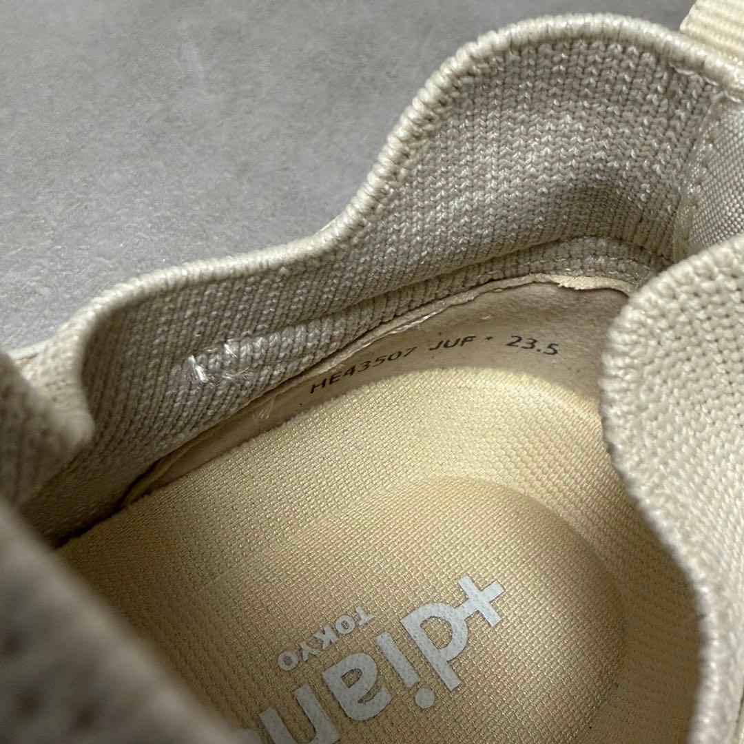 +diana ニットコンビスニーカー （ベージュ生地）　23.5cm