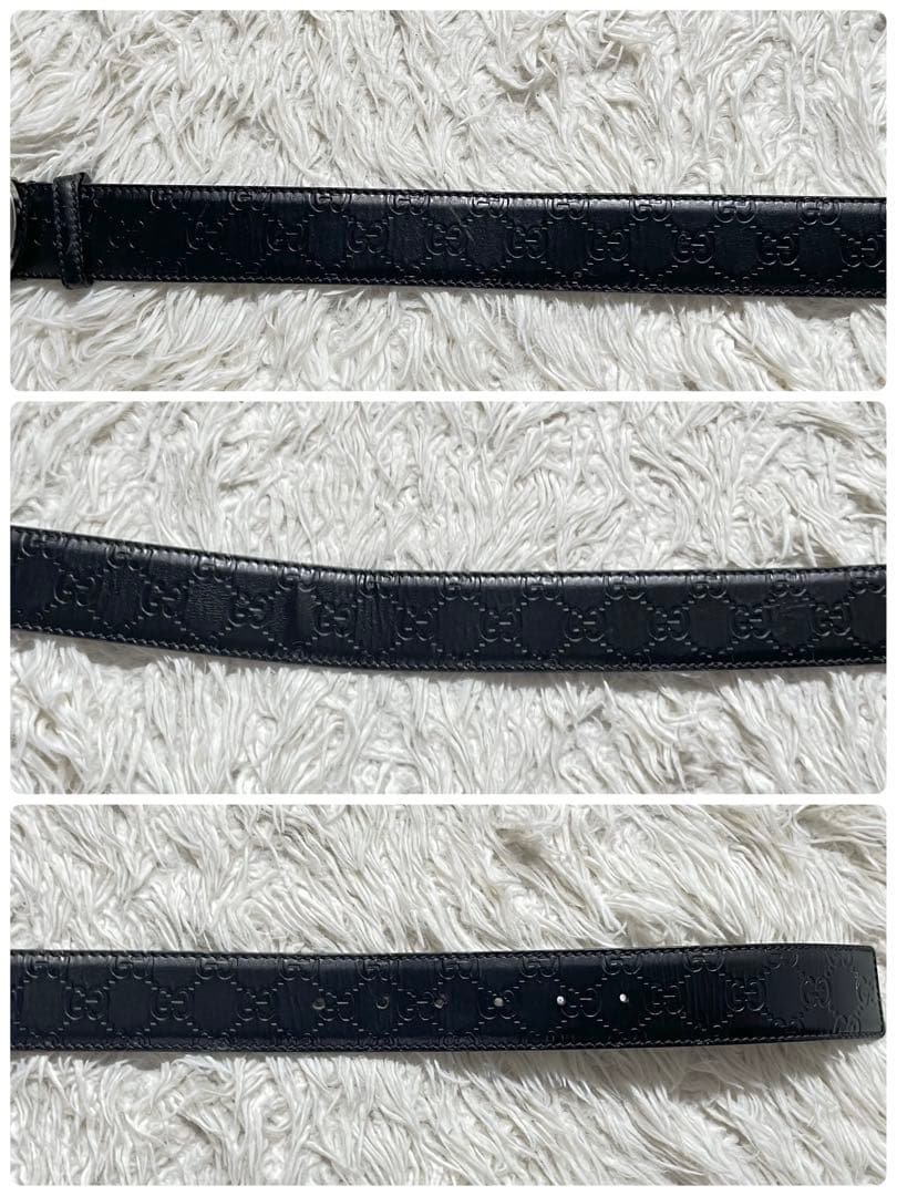 美品 GUCCI シマ GGバックル レザー ベルト 95/38 114984 - メルカリ
