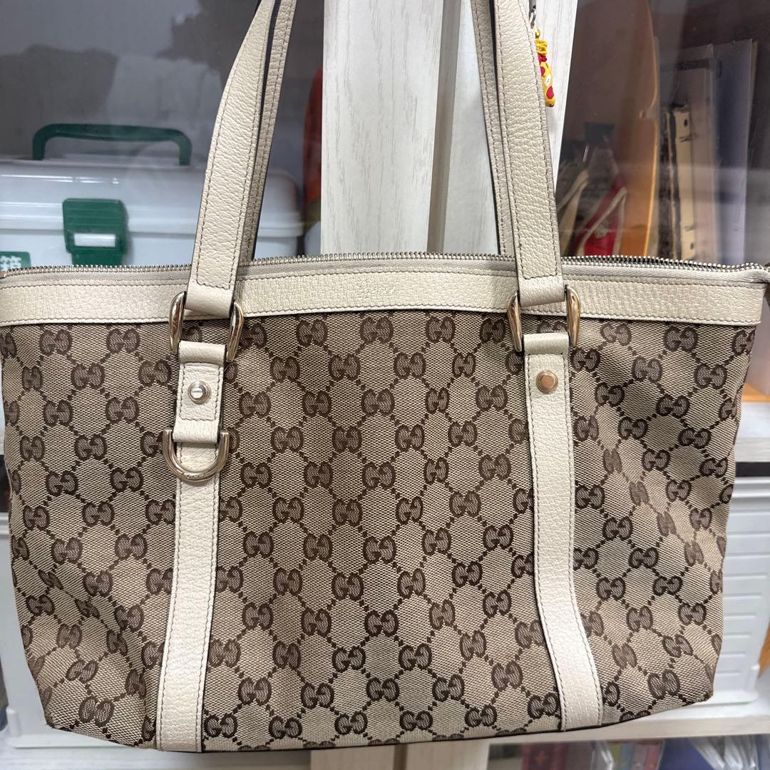 GUCCI GGパターン ハンドバッグ ベージュ - メルカリ