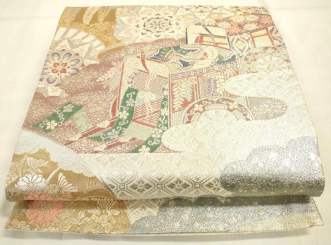 振袖 フルセット6点サイズS〜M 花車文 金彩 正絹