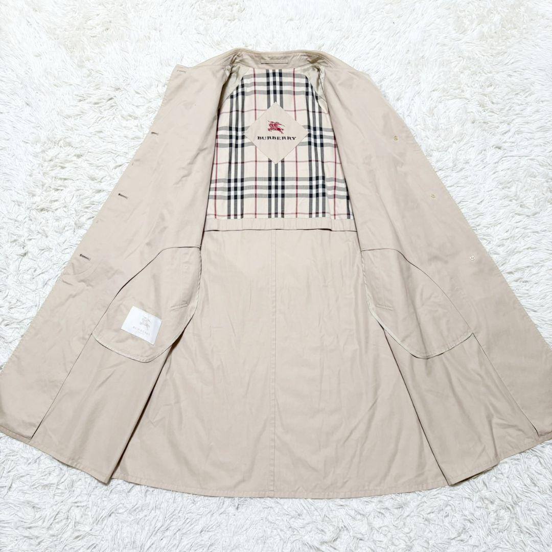 美品 バーバリー ロンドン ロングコート ノバチェック 刺繍ホースロゴ