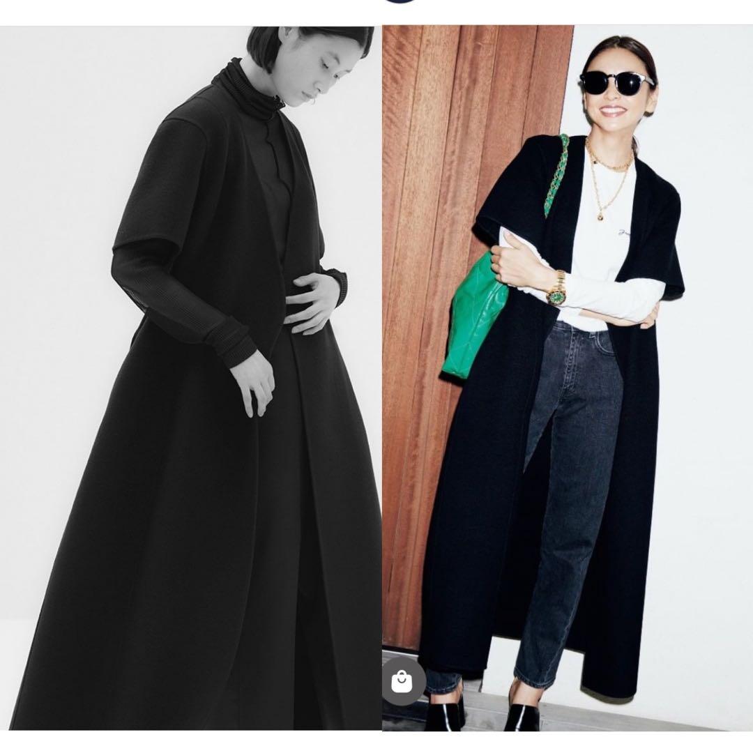 BLAMINK ブラミンク カシミヤ Vカラー ショートスリーブ コート 36