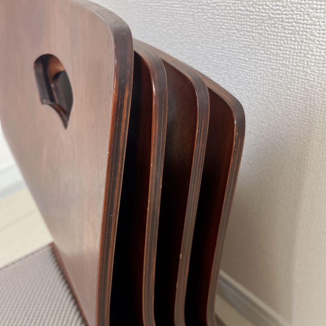 光製作所　座椅子4脚セット　曲がり木製　クッション付き 和風 座敷 旅館