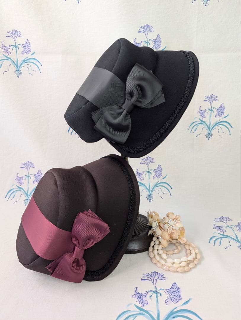 アノンハット　小公女のボンネット　ブラウン×ブラック