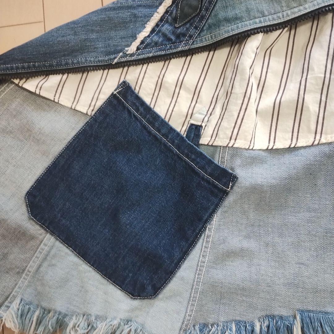 最終値下！BLUEBLUEブルーブルー藍染グラデーションデニムポンチョ