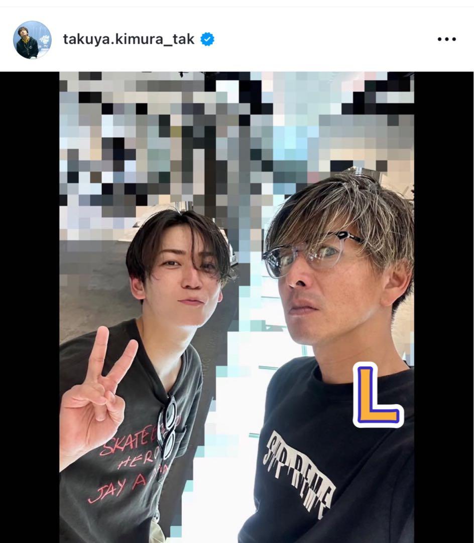 木村拓哉着用 supreme Split Tee ブラック Lサイズ - メルカリ