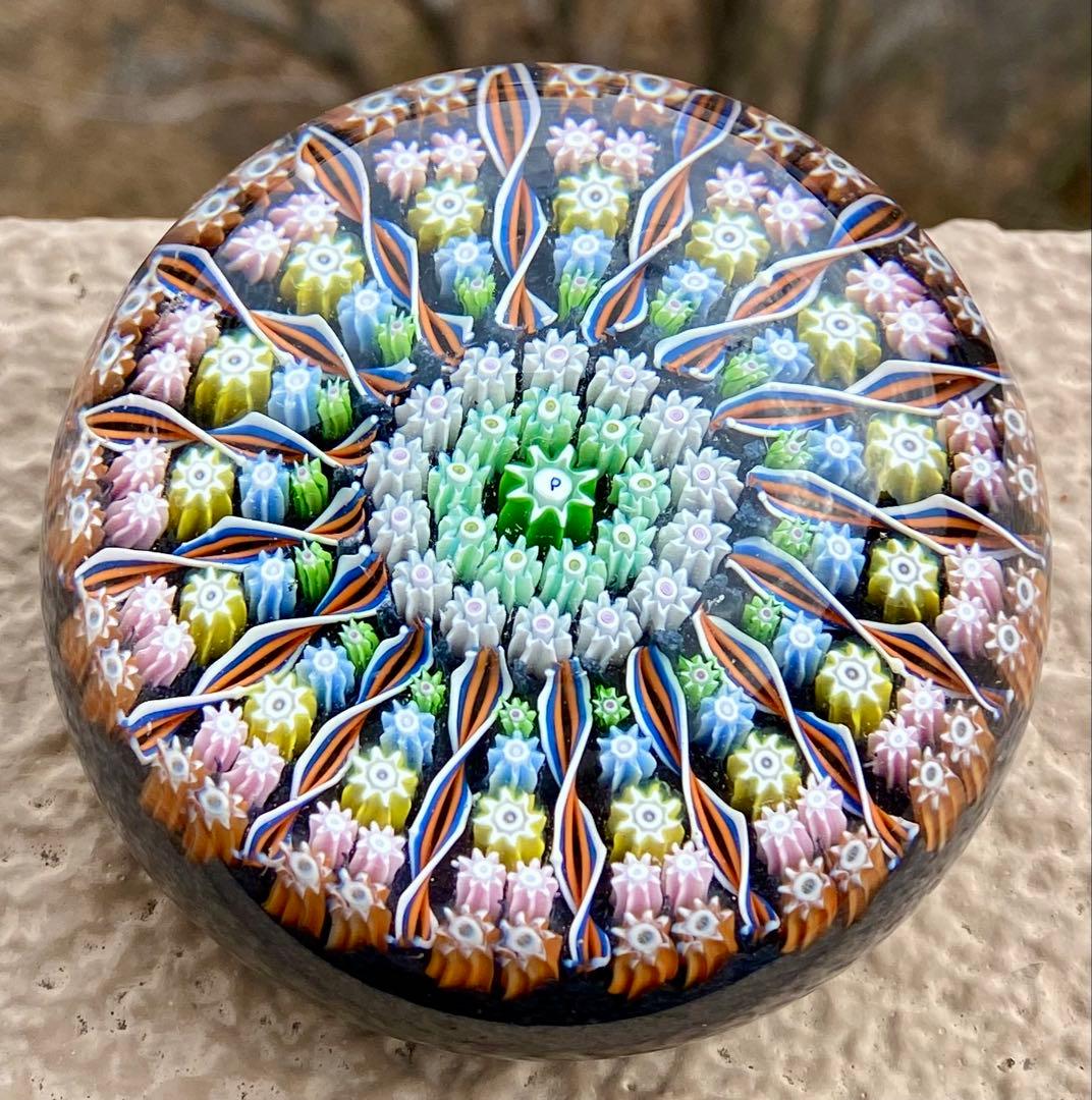 パースシャー ガラスペーパーウェイト 文鎮 置物 ミルフィオリ