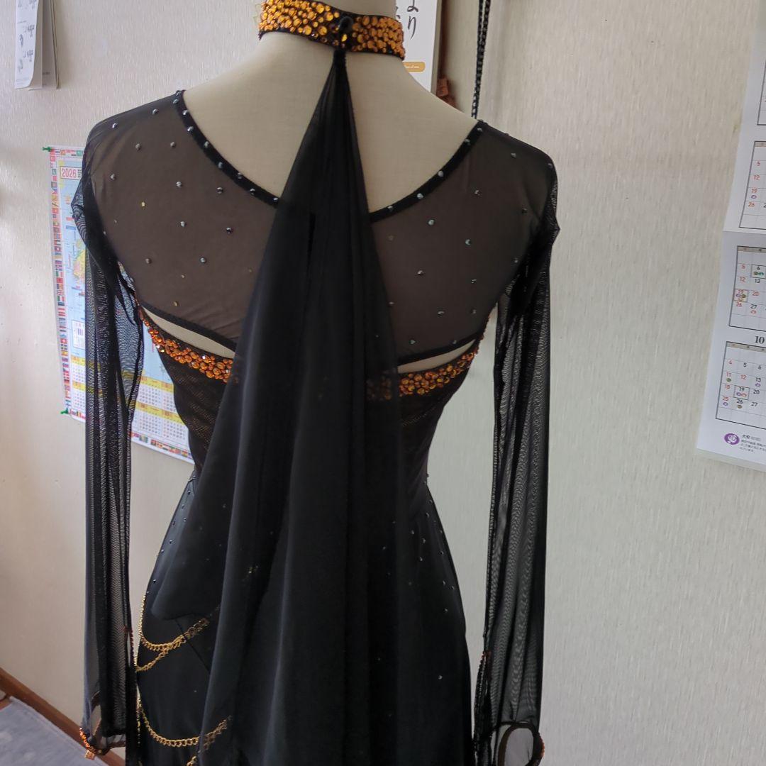 ma様専用品 タカダンス 社交ダンス用黒ドレス 長袖 スパンコール