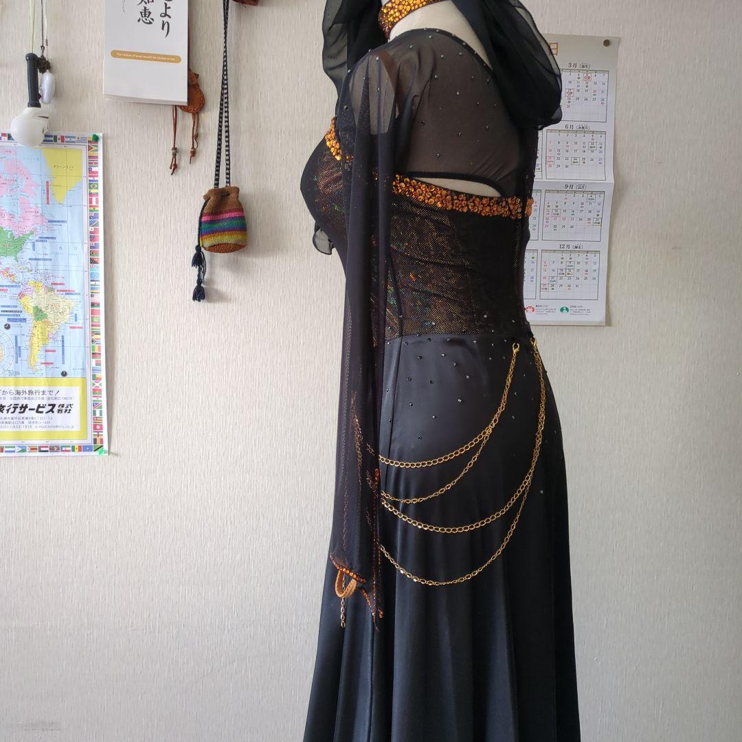 ma様専用品 タカダンス 社交ダンス用黒ドレス 長袖 スパンコール