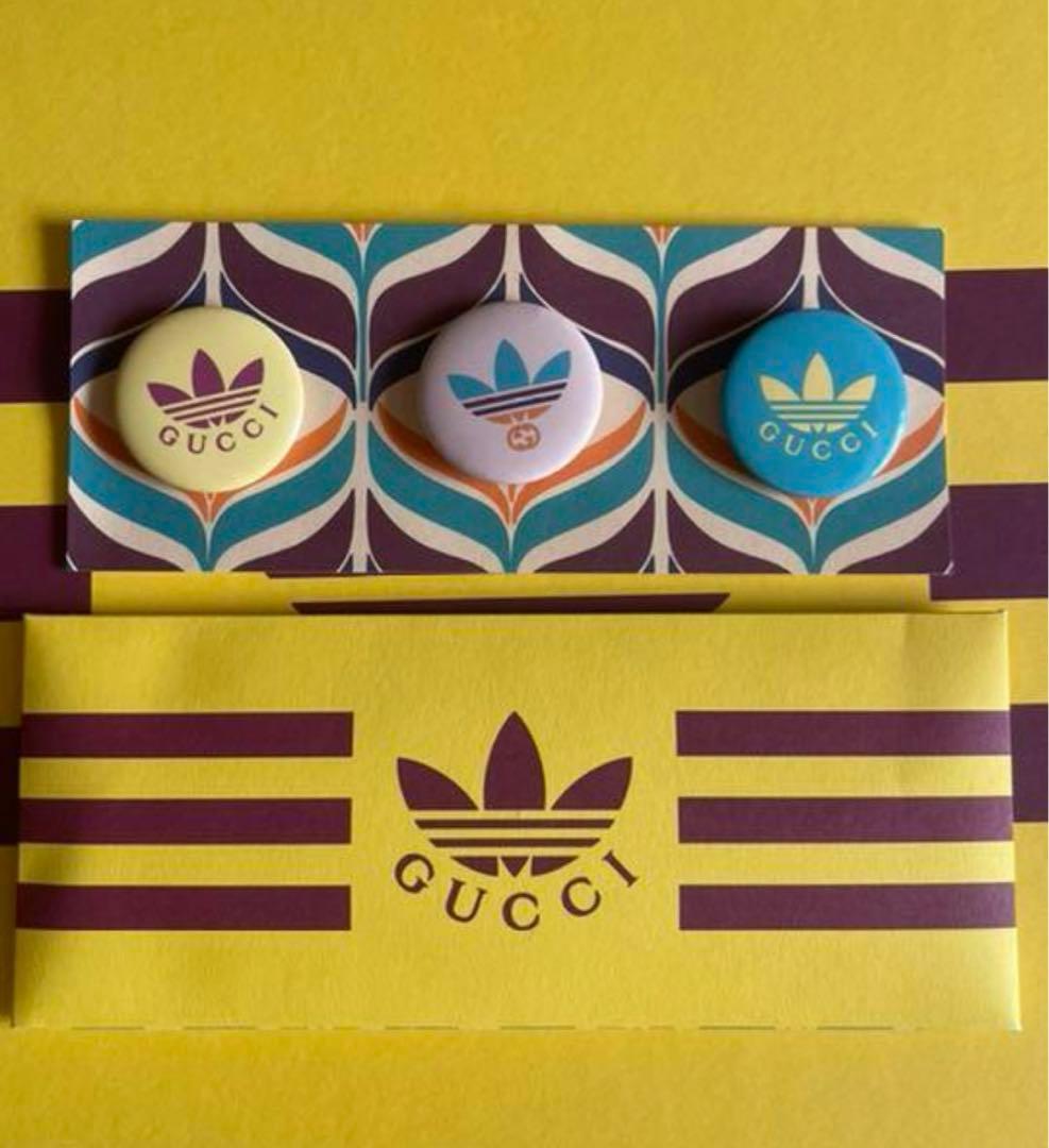 非売品】GUCCI adidas グッチ アディダス コラボ缶バッジ3個セット
