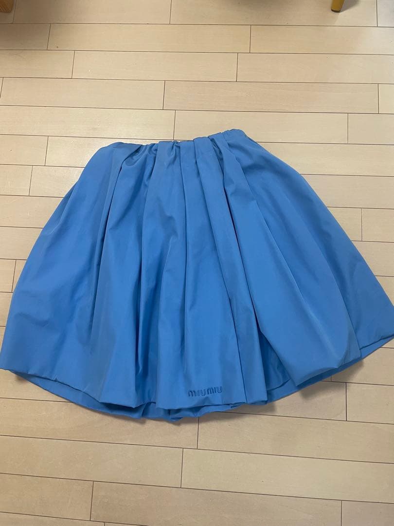 おおおむ　MIU MIU ブルー フレアスカート サイズ36 miu miu（ミュウミュウ） ミニスカート レディース 中古 古着 : RAGTAG