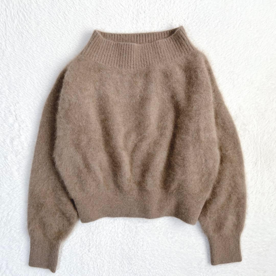 Noble ノーブル プルオーバー ニット ラクーン ショート ベージュ