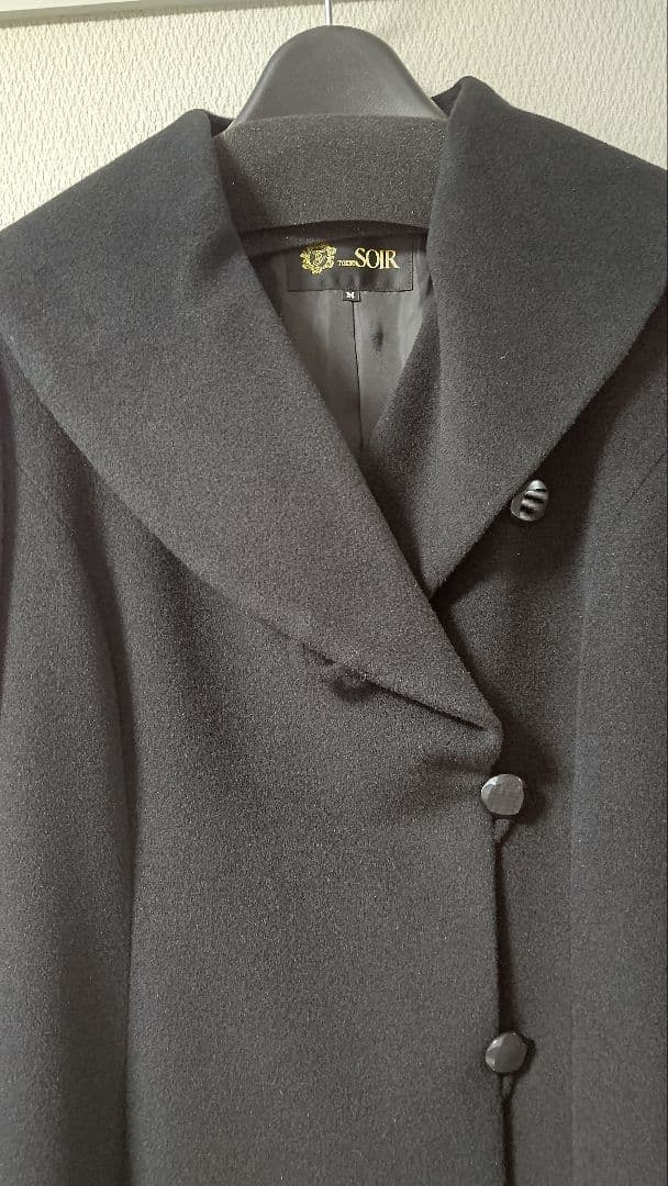 東京ソワール アンゴラ混エレガントショールカラーロングコート/QVC