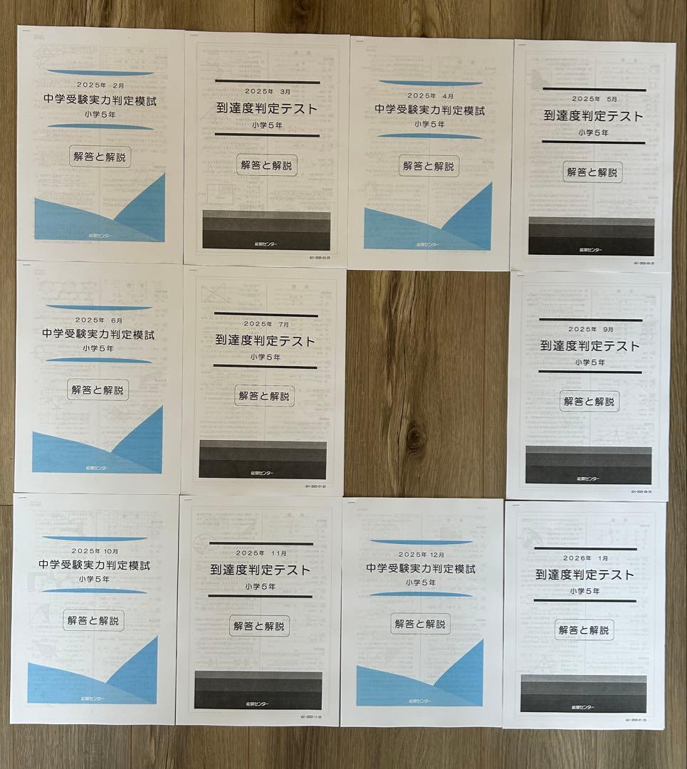 能開センター2025年度小5 実力判定テスト・到達度判定テスト 1年分
