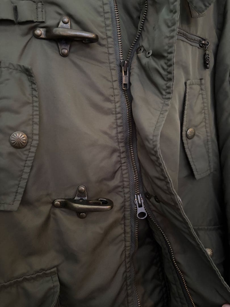 Y2K ミリタリー ファイヤーマン ファー フードジャケット N2B 短丈 裏