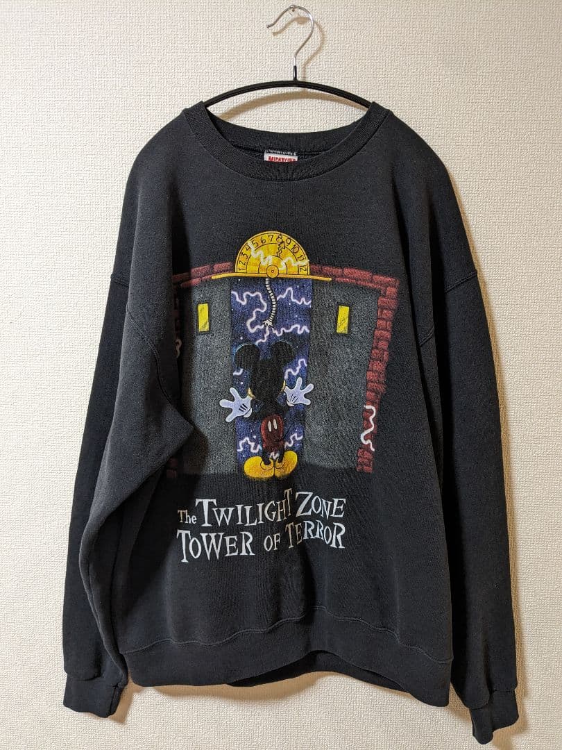 90s】 ディズニー タワーオブテラー プロモ スウェット USA製 黒 L