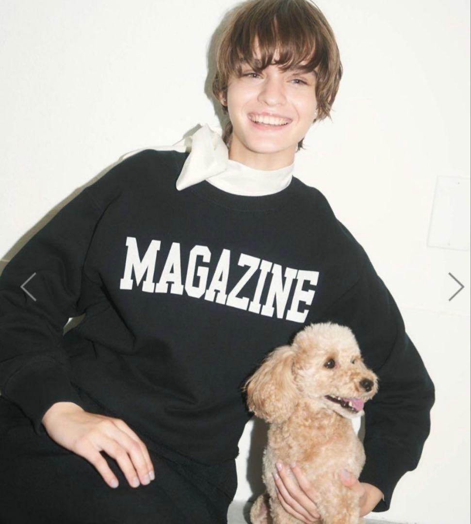 THIRD MAGAZINE ロゴボクシースウェット　黒 THIRD MAGAZINE(サードマガジン)｜ロゴボクシースウェット/杢グレー の