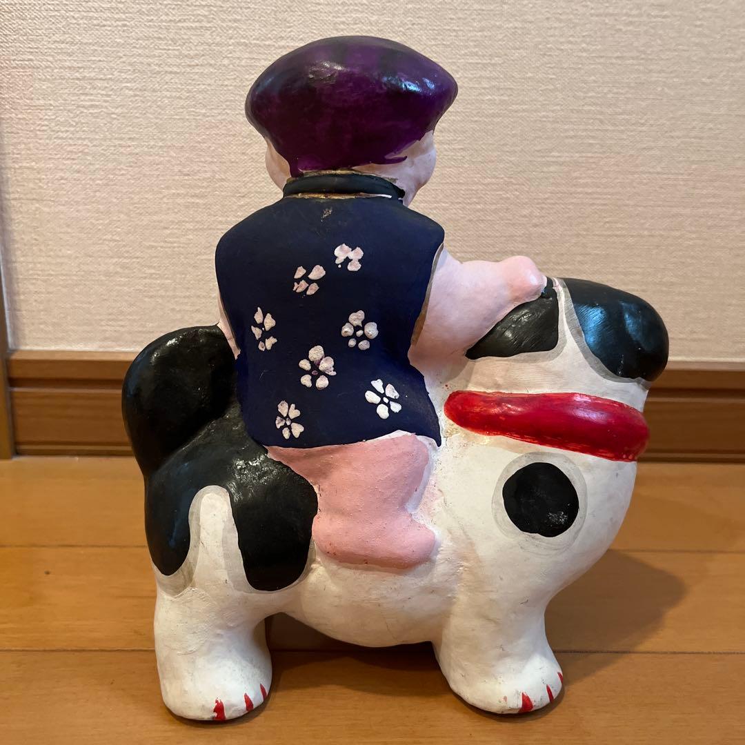 中野土人形 犬乗り童子 伝統工芸品 郷土玩具 - メルカリ