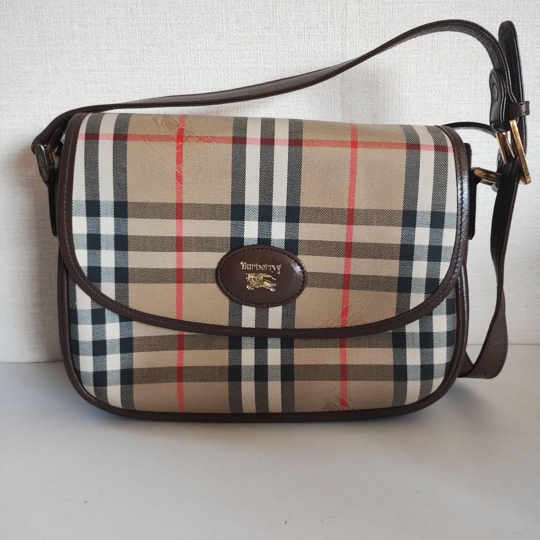 バーバリー ショルダーバッグ ノバチェック シャドーホース ホースロゴ