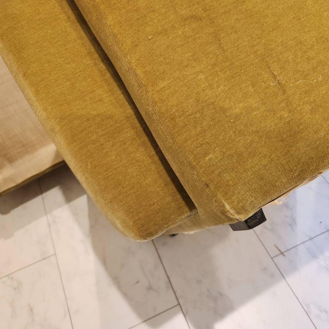 オールドカリモクkarimoku 1人掛けアームソファ1脚 ストライプ　モケット