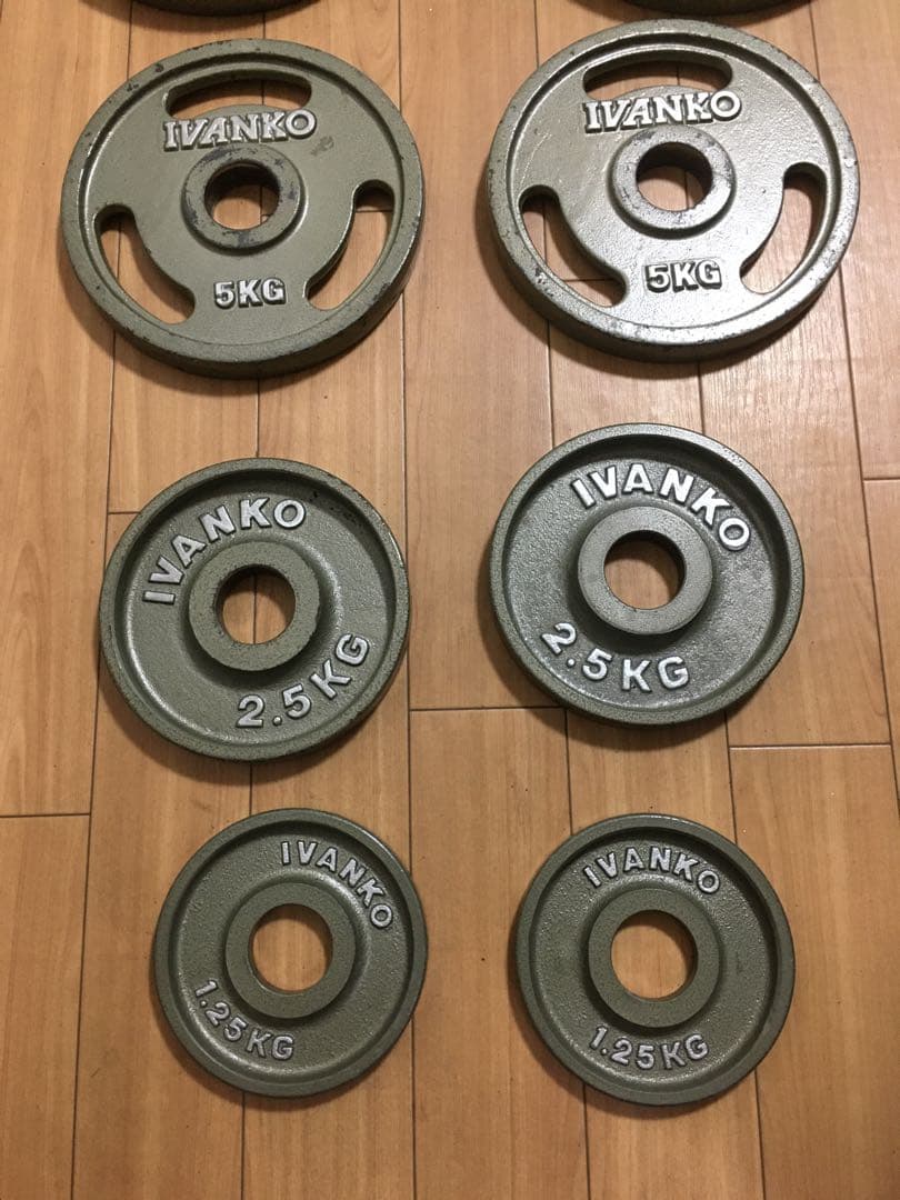 IVANKOイヴァンコ オリンピックプレートセット計67.5kg 穴径50mm