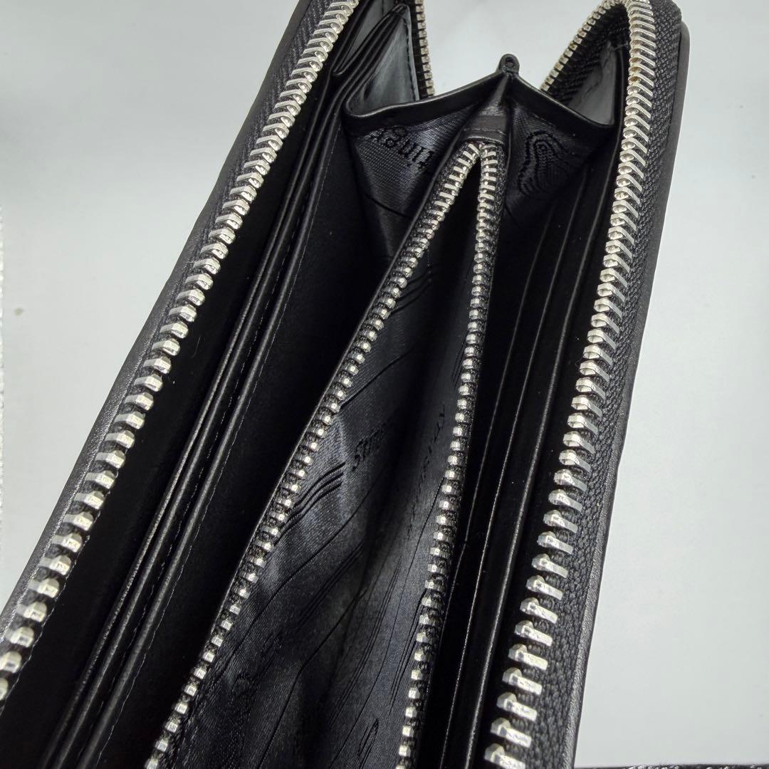 スティングレイ 長財布 ブラック ラウンドファスナー ストラップ付き