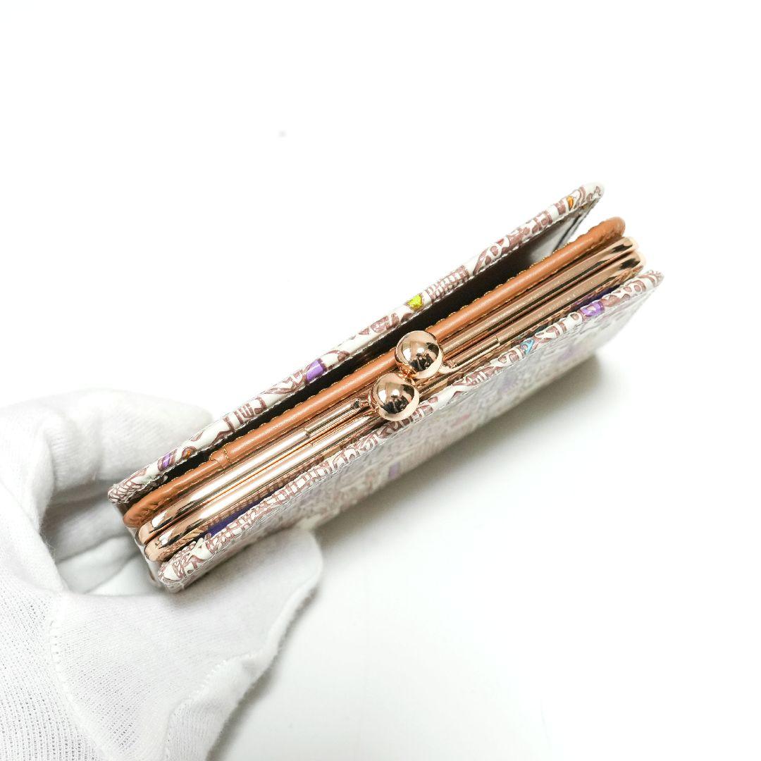 未使用品】友禅文庫 マップ柄 がま口二つ折り財布 牛革 日本製 - メルカリ