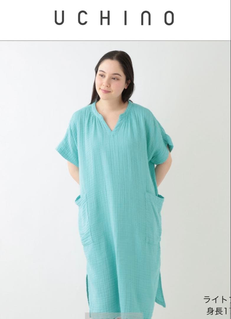 uchino クレープガーゼ パッチポケットワンピース クレープガーゼ パッチポケットワンピース / UCHINO | ファッション