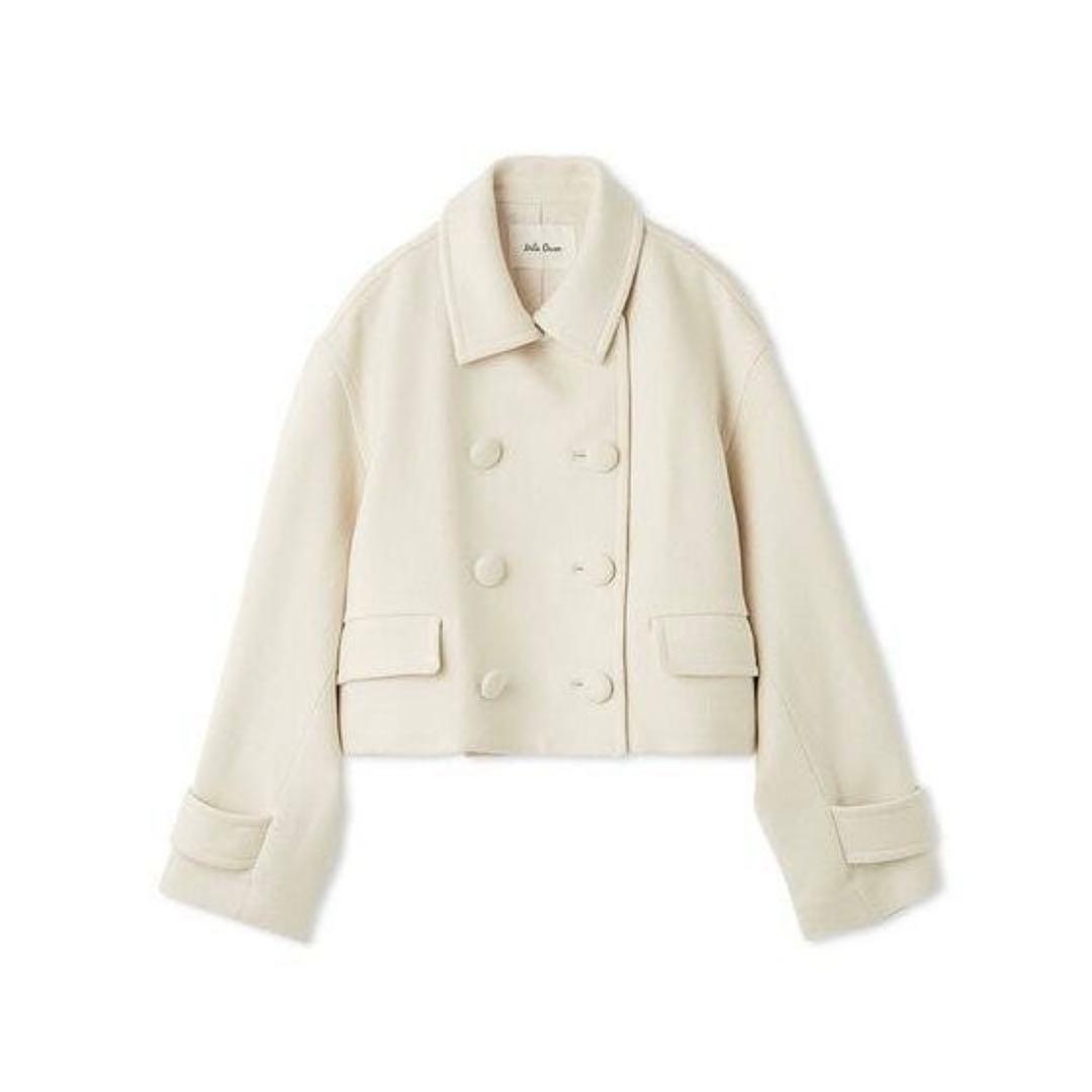 ミラオーウェン　ウールカシミヤショート丈ピーコート