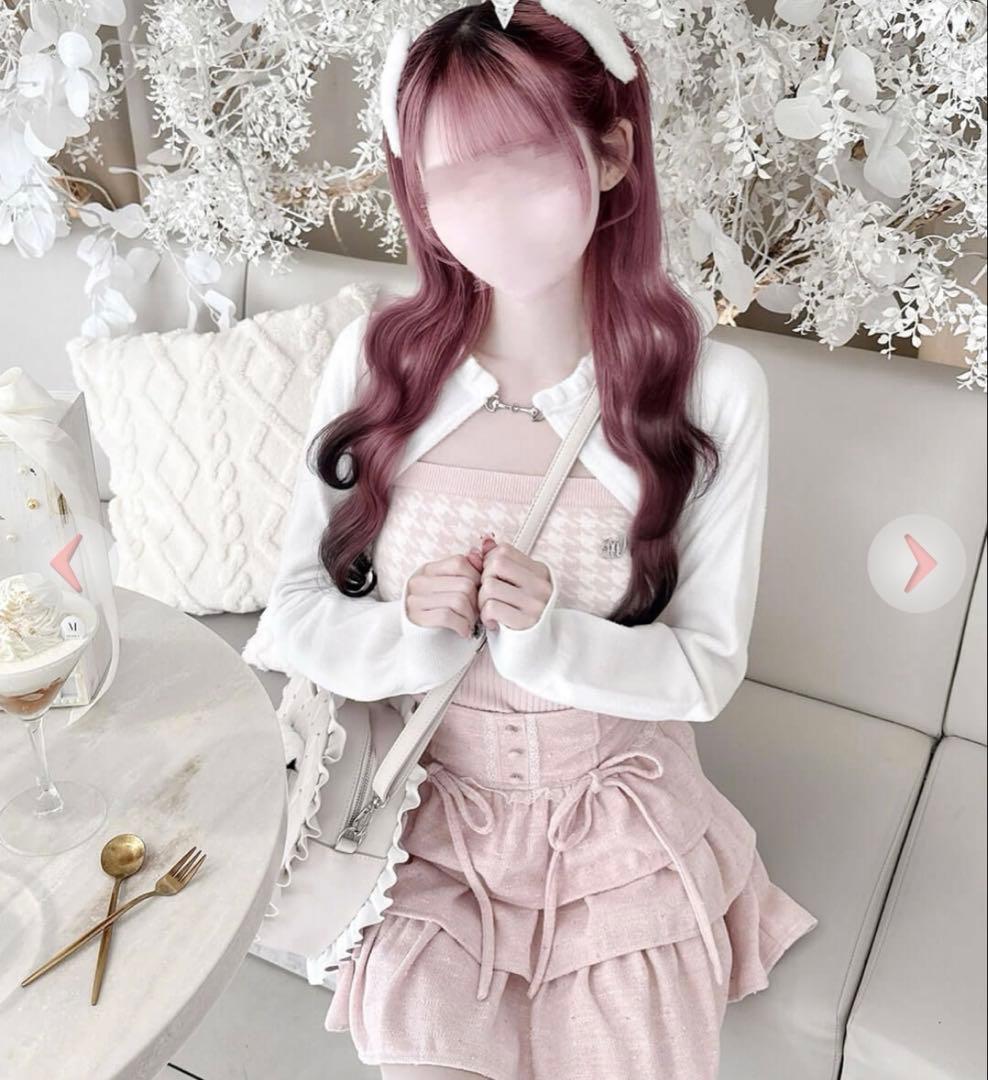 honey mew ハニーミュウ 千鳥アンサンブルニットトップス XS ミックス