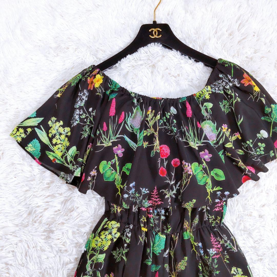 ルルウィルビー スプリングガーデンオールインワン 花柄 黒 - メルカリ