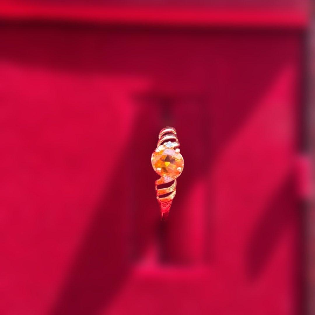 美品 K18 シトリントパーズ ダイヤ リング 13号程 - メルカリ