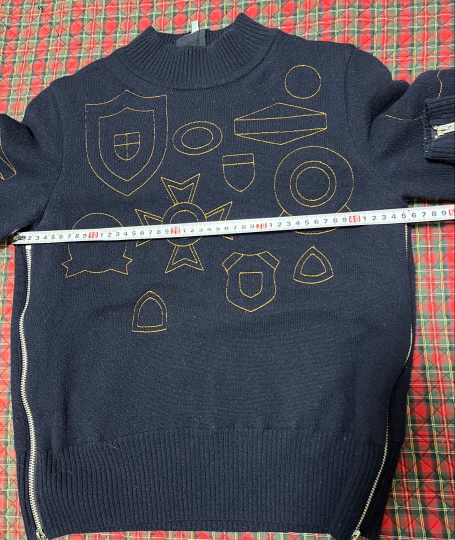 KRKsacai サカイ　サイドジップマルチエンブロイダリー　ニット