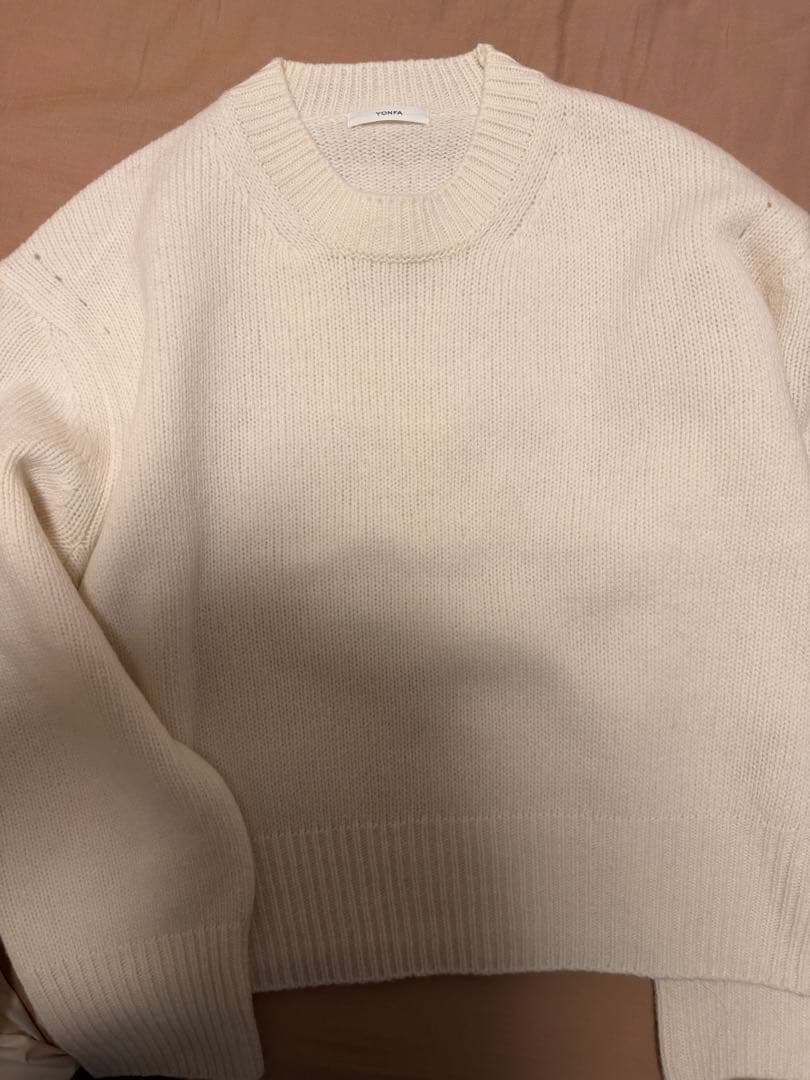 YONFAヨンファ ラムウールクルーネックプルオーバー ニット アイボリー