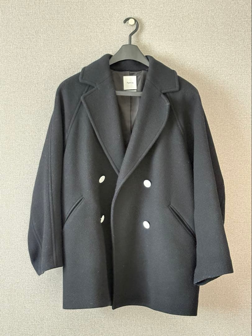 Apart by スーパー100メルトンジャケットコート ブラック - メルカリ