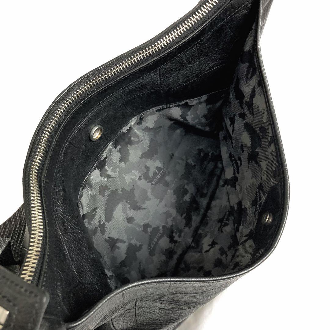 美品✨aniary バルケッタ クロコ型押しショルダーバッグ 三日月