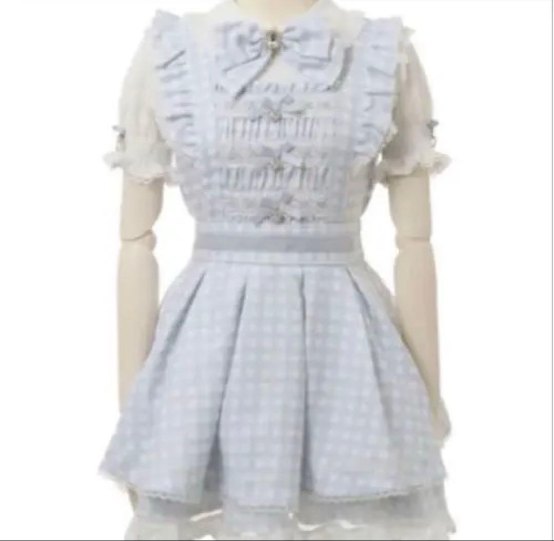 LIZLISA ギンガムツイードチェックセットアップ サックス 水色 - メルカリ