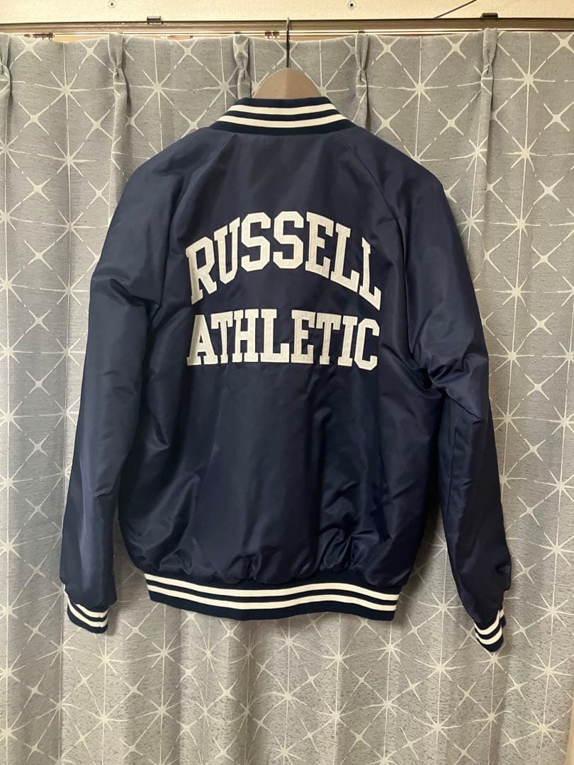 RUSSELL ATHLETIC ネイビー バック ロゴスタジャン タグ付未使用