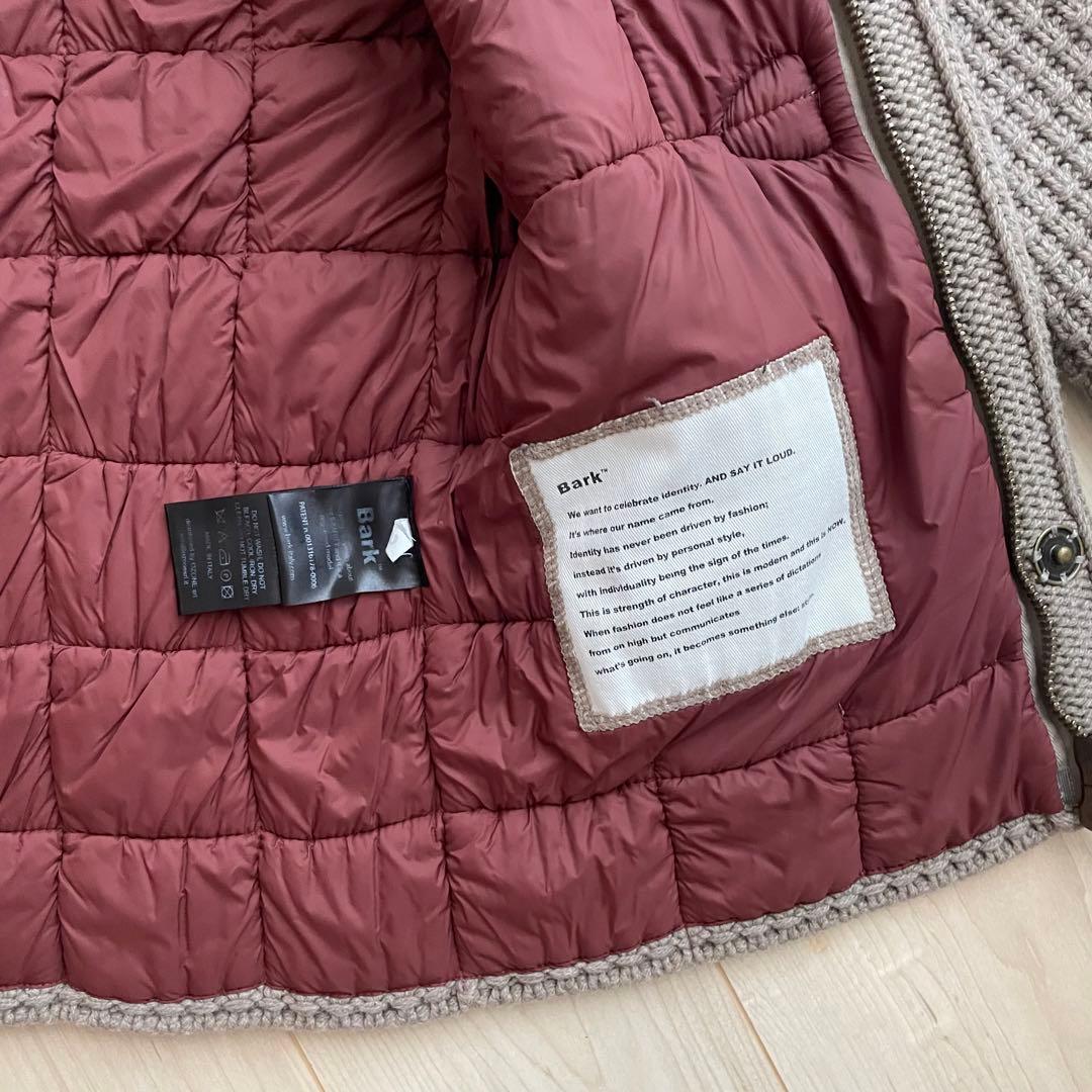 ニットダッフルコート フード付 ストームストラップ付 グレー bark