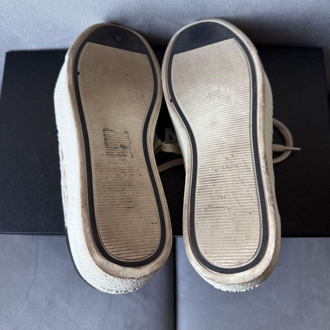 シャネル カメリア スニーカー レース ココマーク アイボリー 22.5cm