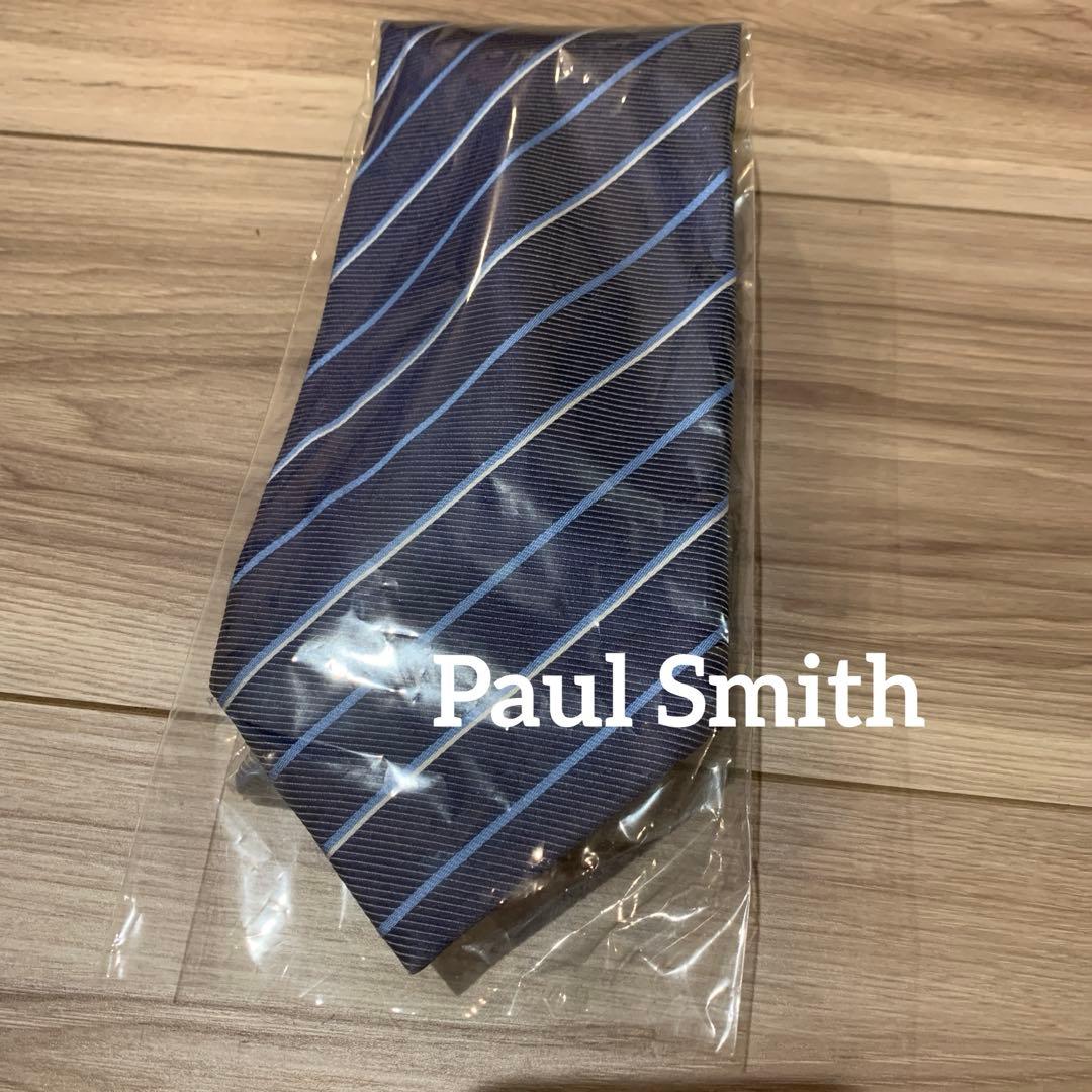 Paul Smith ネイビーと青のストライプネクタイ - メルカリ