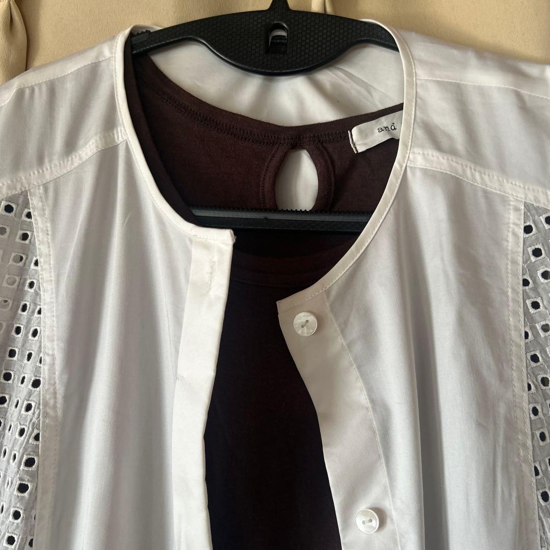 一度着用・ヒロコビス HIROKO BIS 半袖ワンピース 白 13 ホワイト