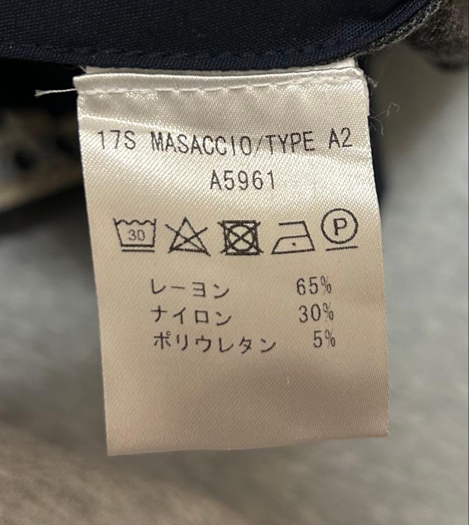 美品　MASACCIO ストレッチ　1プリーツ ドローコード スラックス