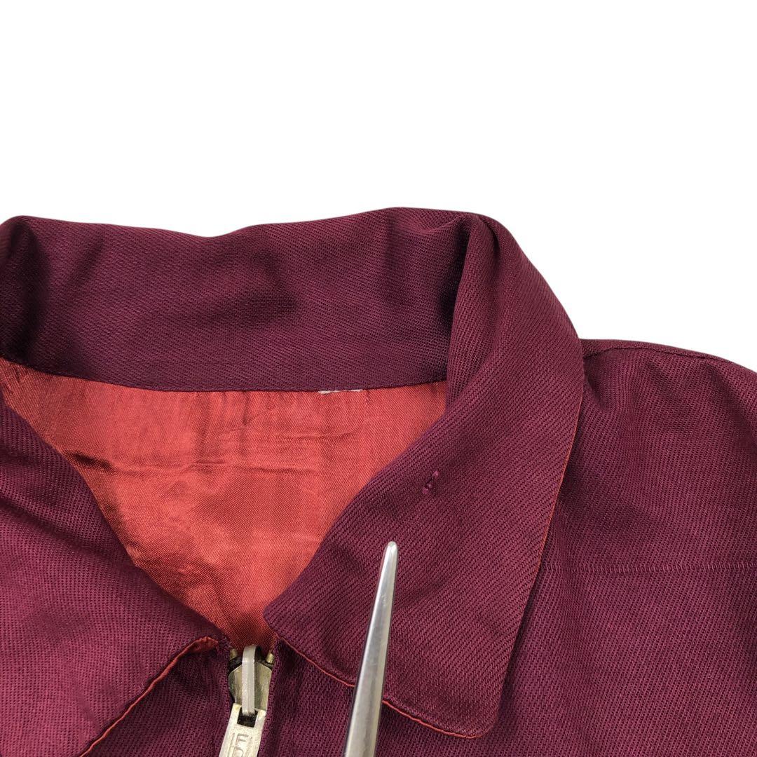 80s PINK DRAGON スカジャン ロゴ刺繍 龍 赤　ボルドー FDC