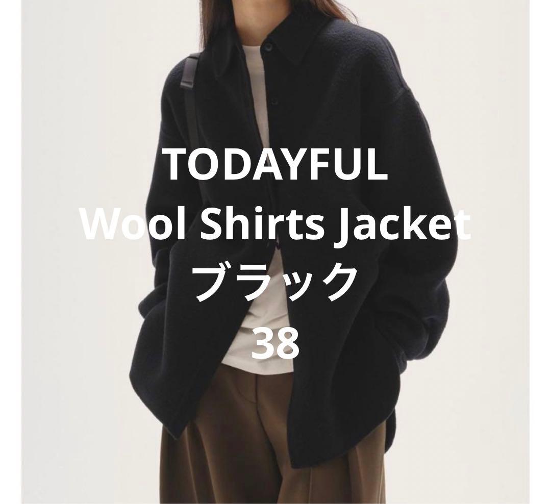 TODAYFUL Wool Shirts Jacket ブラック　38 TODAYFUL SALE トゥデイフル Wool Shirts Jacket 即納 本日限定価格