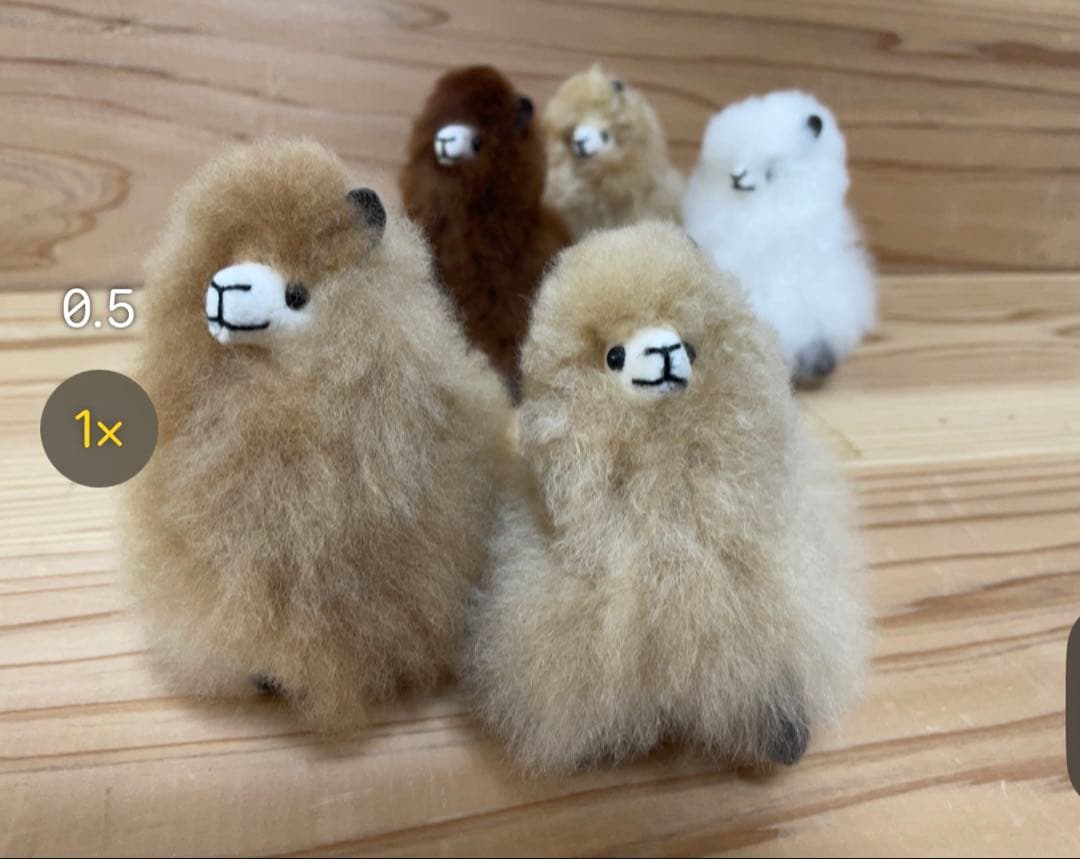 3点アルパカチャーム バッグ用 キーホルダー 天然ベビーアルパカの毛皮