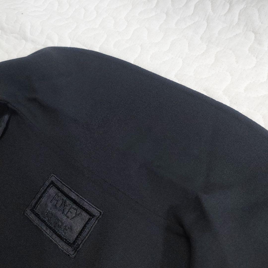 美品✨FOXEY ショールカラーダブルジャケット 黒 ウッドボタン 38