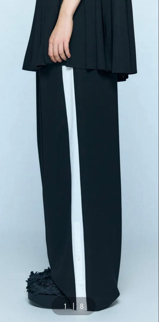 エンフォルド　SHIRT-LAYERED WIDE-PANTS BLACK 36 25AW】ENFOLD エンフォルド / SHIRT-LAYERED WIDE-PANTS | TRENT online