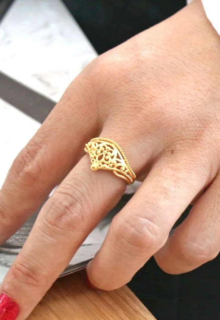 プリマゴールドPRIMA GOLD 純金(24K) クラウンモチーフリング 9号